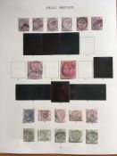 GB: 1855-84 SURFACE PRINTED USED COLLECTION ON LEAVES WITH 1855-7 4d SMALL GARTER (2),