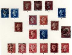 GB: 1854-59 1d AND 2d PERFORATED STARS USED COLLECTION,
