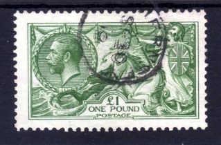 GB: 1913 WATERLOW £1 GREEN CDS USED, SG 403.