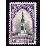 FALKLAND IS: 1933 CENTENARY 2/6 USED, PART SOUTH GEORGIA CDS, SG 135,