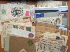 INDIA AND STATES: QV - KG6 COVERS, CARDS AND POSTAL STATIONERY WITH JAIPUR, ALWAR, TRAVANCORE,