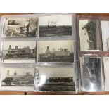 ALBUM WITH RAILWAY POSTCARDS AND PHOTOGRAPHS,