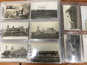 ALBUM WITH RAILWAY POSTCARDS AND PHOTOGRAPHS,