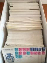 GB: BOX WITH DUPLICATED 1972-2009 PRESTIGE BOOKLET PANE FIRST DAY COVERS,