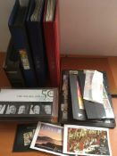 GB: BOX WITH PRESENTATION PACKS 1996-2008 IN FOUR ALBUMS AND LOOSE, 1987 YEAR BOOK,