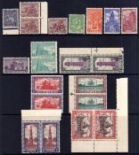 INDIA: 1949-52 MNH SELECTION INCLUDING RUPEE VALUES IN PAIRS (21)