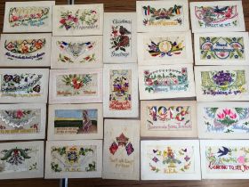 PACKET OF WW1 EMBROIDERED SILK POSTCARDS, A.S.C., R.F.A.