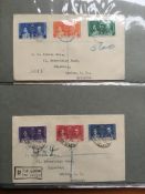 TWO ALBUMS MIXED COVERS AND CARDS, 1937 CORONATION SETS, POSTAL STATIONERY, ETC.