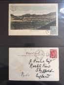 ADEN: FOLDER WITH INDIA USED IN ADEN POSTMARKS, POSTCARDS, 1891 AND 1898 STATIONERY 1½a POSTCARDS,