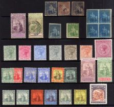 TRINIDAD: 1851-1923 OG OR USED SELECTION WITH BRITANNIAS, 1883-94 SET OG, 1901-06 5/- OG,