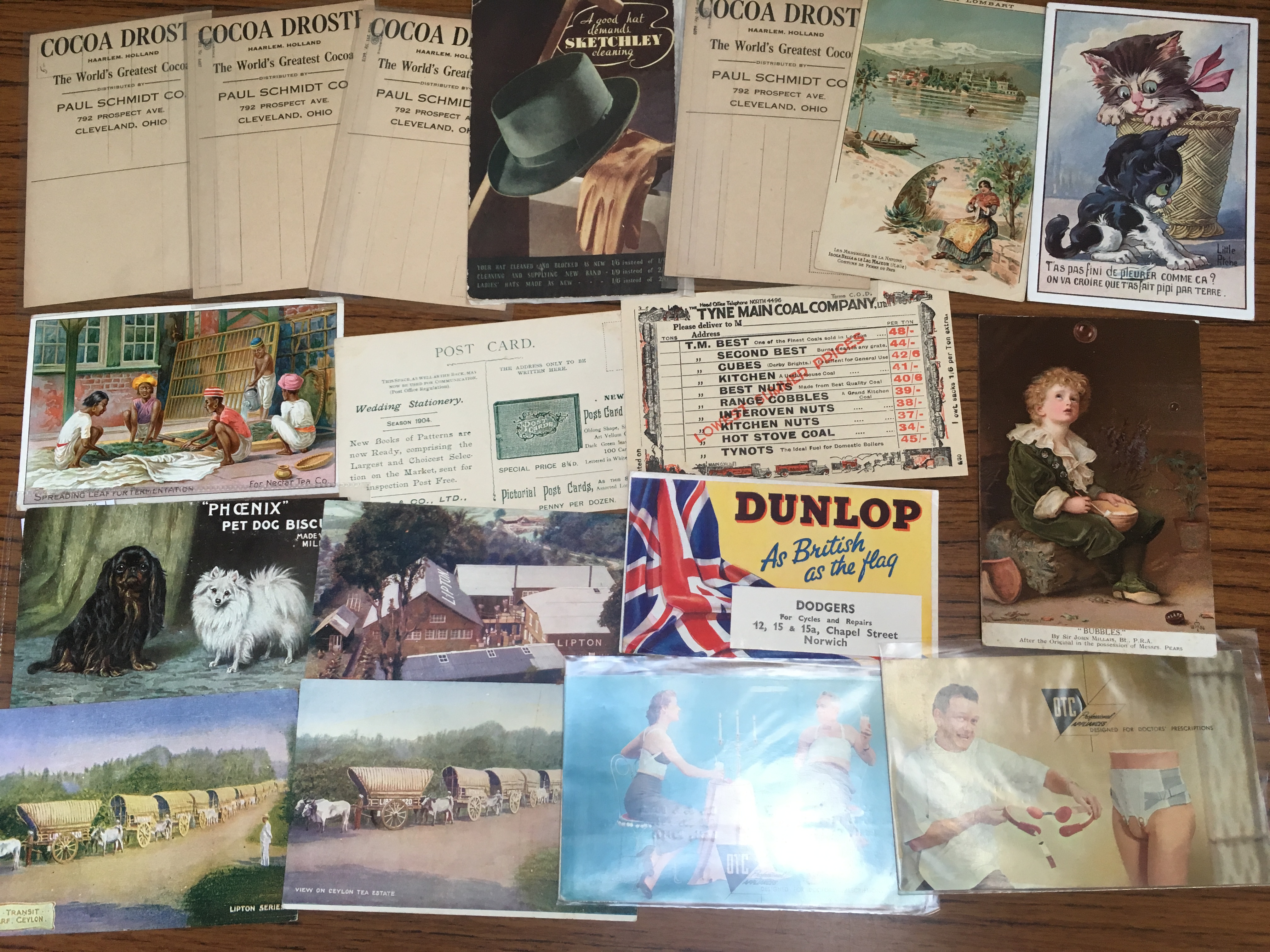 THE DEREHAM POSTCARD HOARD: BOX WITH VARIOUS SUBJECTS, ADVERTISING, ETHNIC, EXPLORATION, HERALDIC, - Image 4 of 8