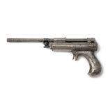 A RARE .210 POPE BROTHERS AIR-PISTOL, serial no. 5834, manufactured in Boston, USA between 1874-