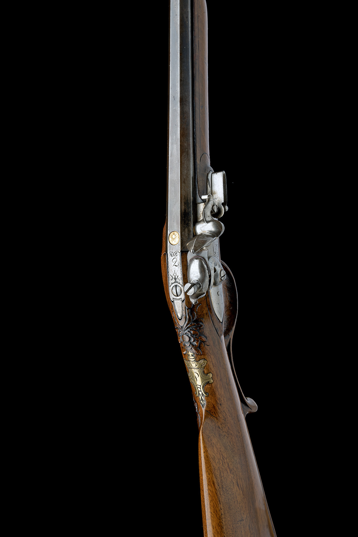 AN EARLY 40-BORE FLINTLOCK SPORTING MUSKET SIGNED FERDINAND MORANEK, KRUMAU, CIRCA 1740, no - Image 6 of 8