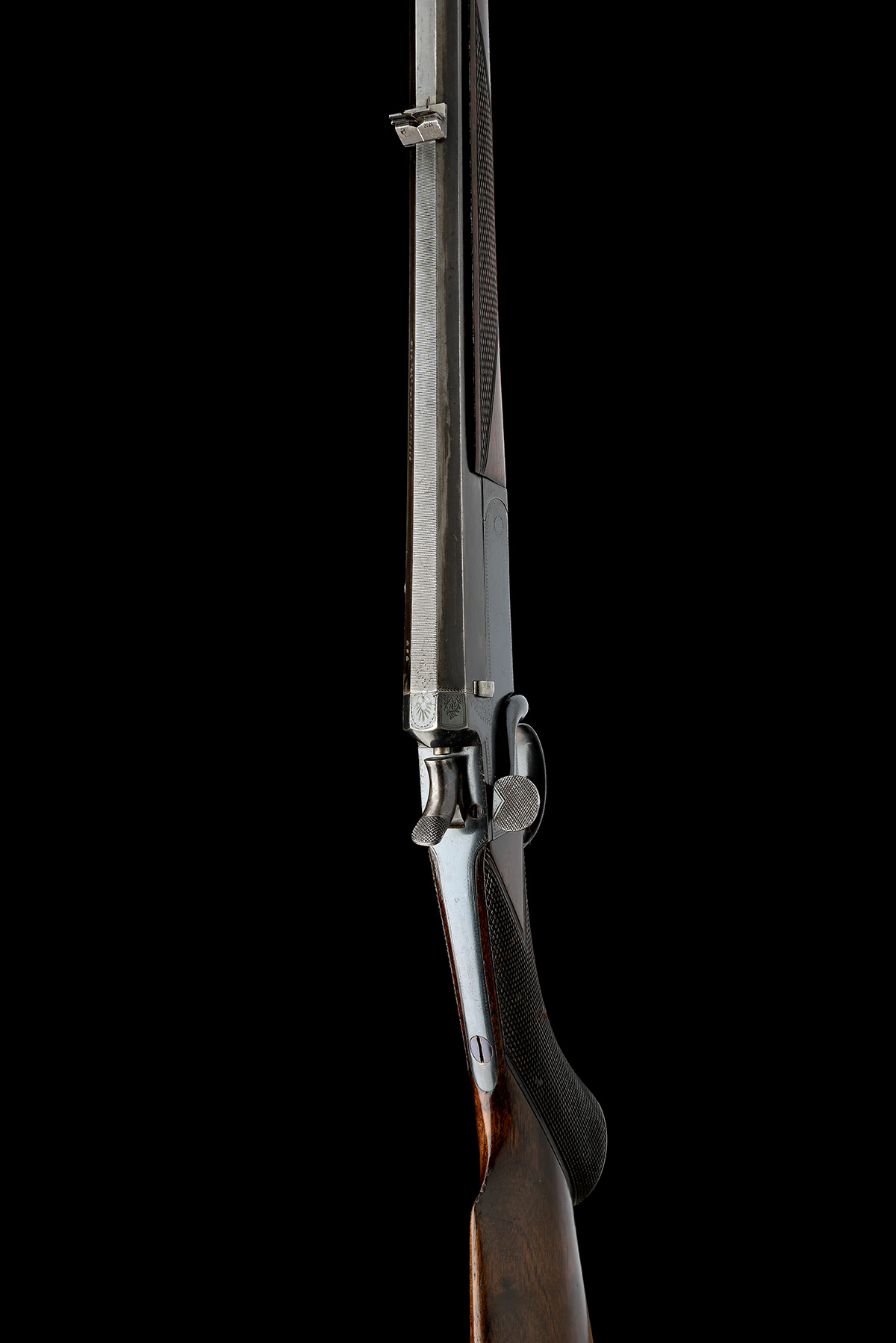 AN UNSIGNED BIRMINGHAM .297 / .250 (ROOK) SINGLE-BARRELLED SIDELEVER HAMMER ROOK RIFLE, serial no. - Image 6 of 8