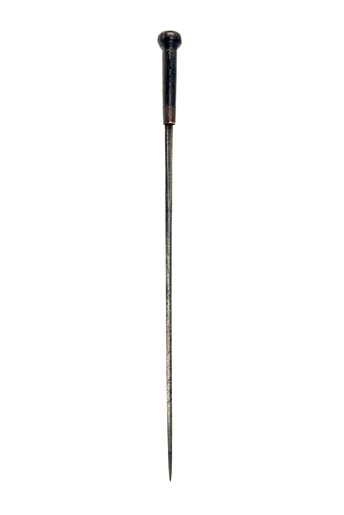 A GEORGIAN SWORDSTICK, circa 1780, the blade of flattened diamond shape, 26in. long and with deep - Image 2 of 3