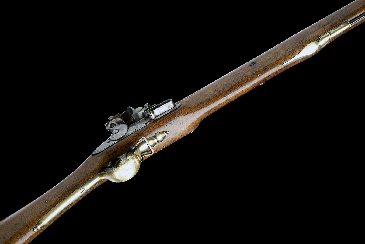 A .750 VOLUNTEER OR MILITIA INDIA PATTERN BROWN BESS TYPE FLINTLOCK MUSKET WITH BAYONET, CIRCA 1805, - Image 3 of 11