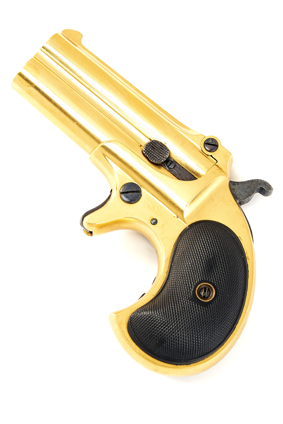 A .41 (RIMFIRE) GOLD-PLATED REMINGTON OVER AND UNDER TYPE II MODEL NO. 3 DERRINGER, CIRCA 1890, no - Image 2 of 4