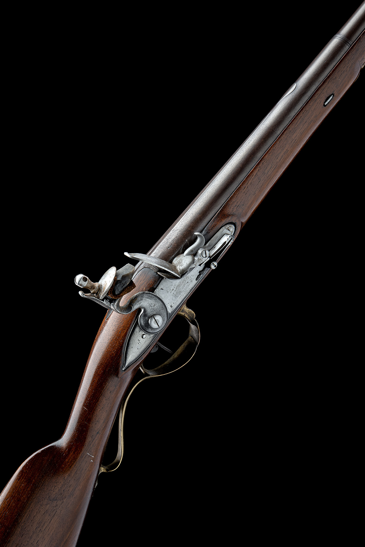 A 14-BORE FULL-STOCKED FLINTLOCK SPORTING GUN, SIGNATURE ERASED, CIRCA 1760, no visible serial
