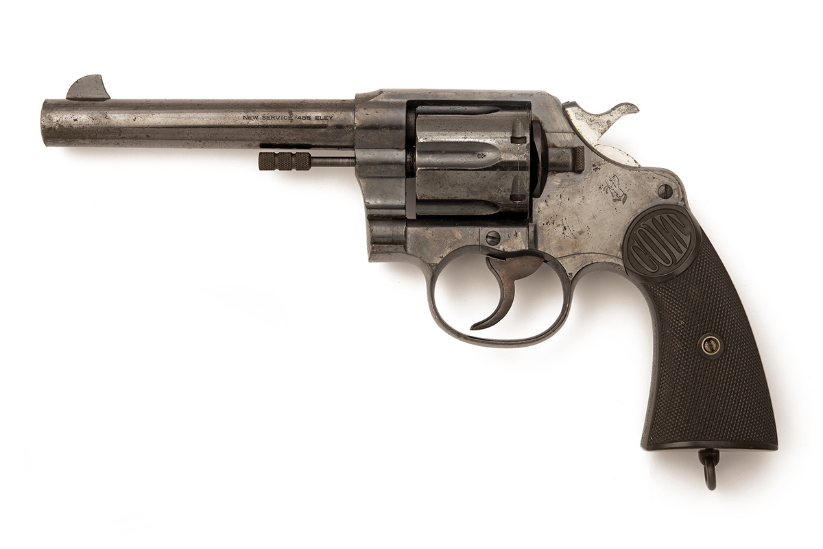 A .455 COLT 'NEW SERVICE' REVOLVER, serial no. 72545, for 1915, with blued round 5 1/2in. barrel