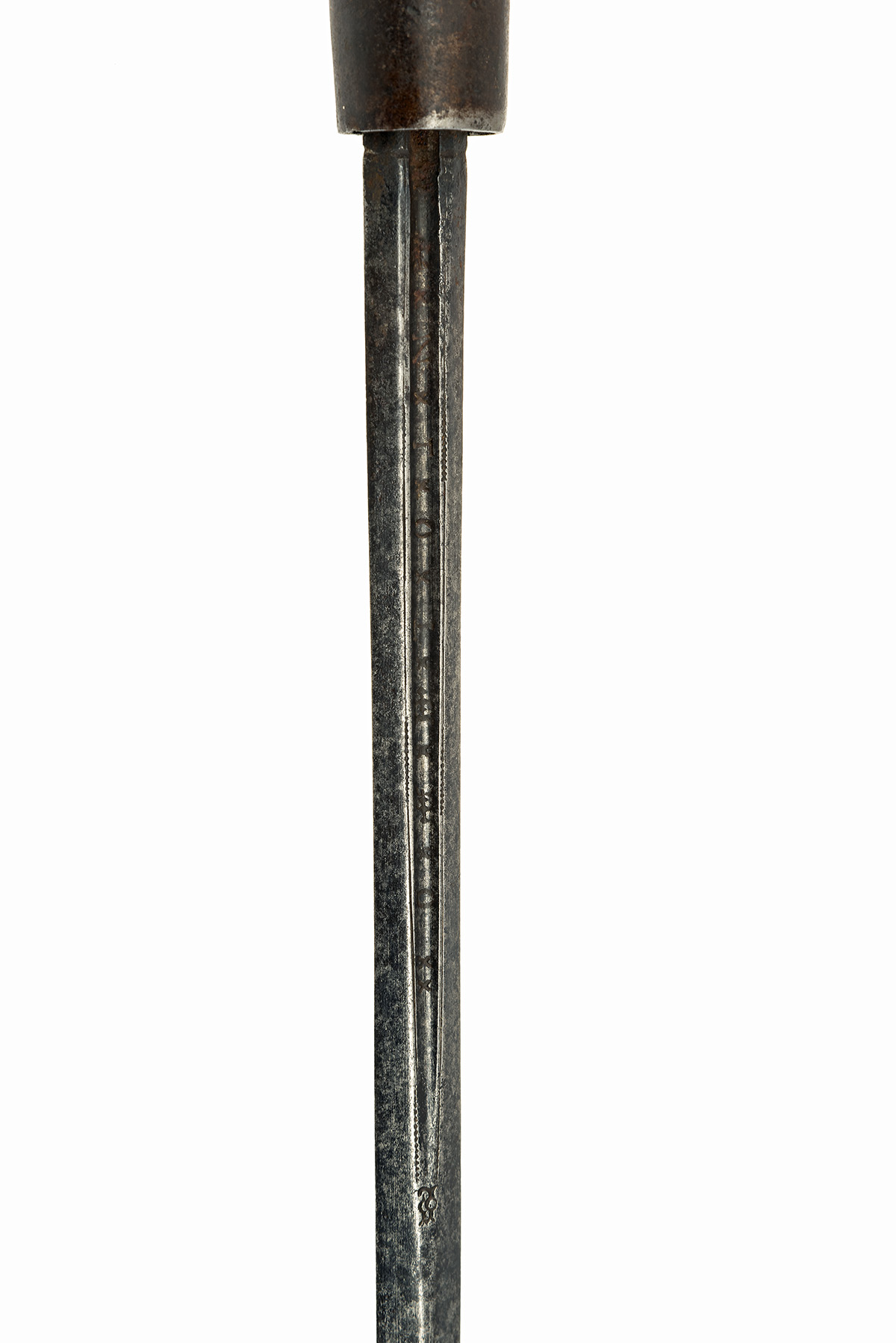 A GEORGIAN SWORDSTICK, circa 1780, the blade of flattened diamond shape, 26in. long and with deep - Image 3 of 3