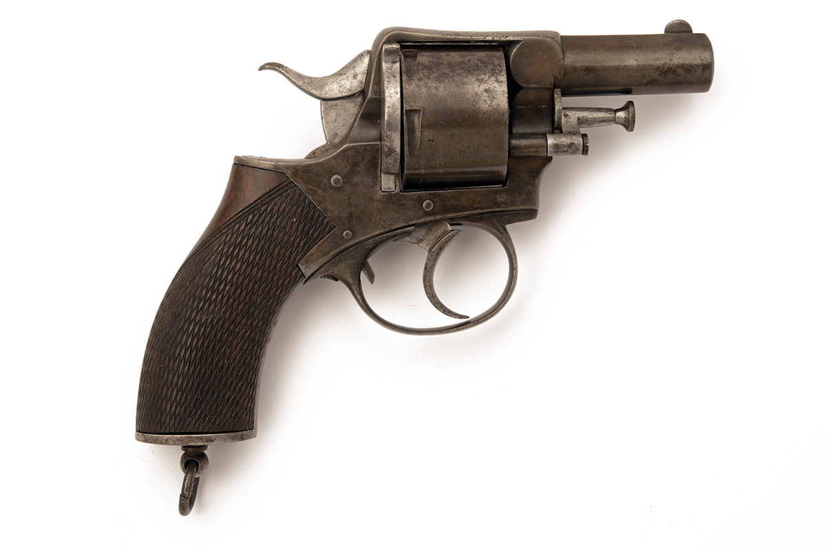 A .450 R.I.C. STYLE REVOLVER SIGNED C. SMITH & SONS, NEWARK, serial no. 6306, circa 1885, with ovoid
