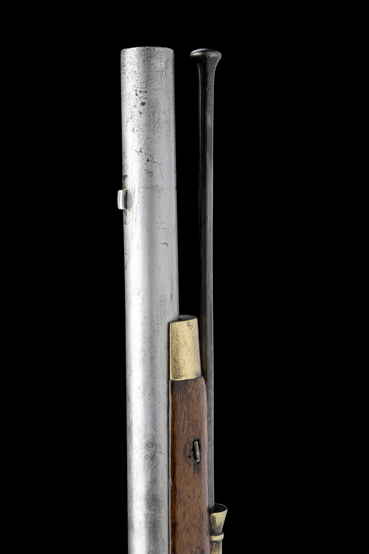 A .750 VOLUNTEER OR MILITIA INDIA PATTERN BROWN BESS TYPE FLINTLOCK MUSKET WITH BAYONET, CIRCA 1805, - Image 10 of 11