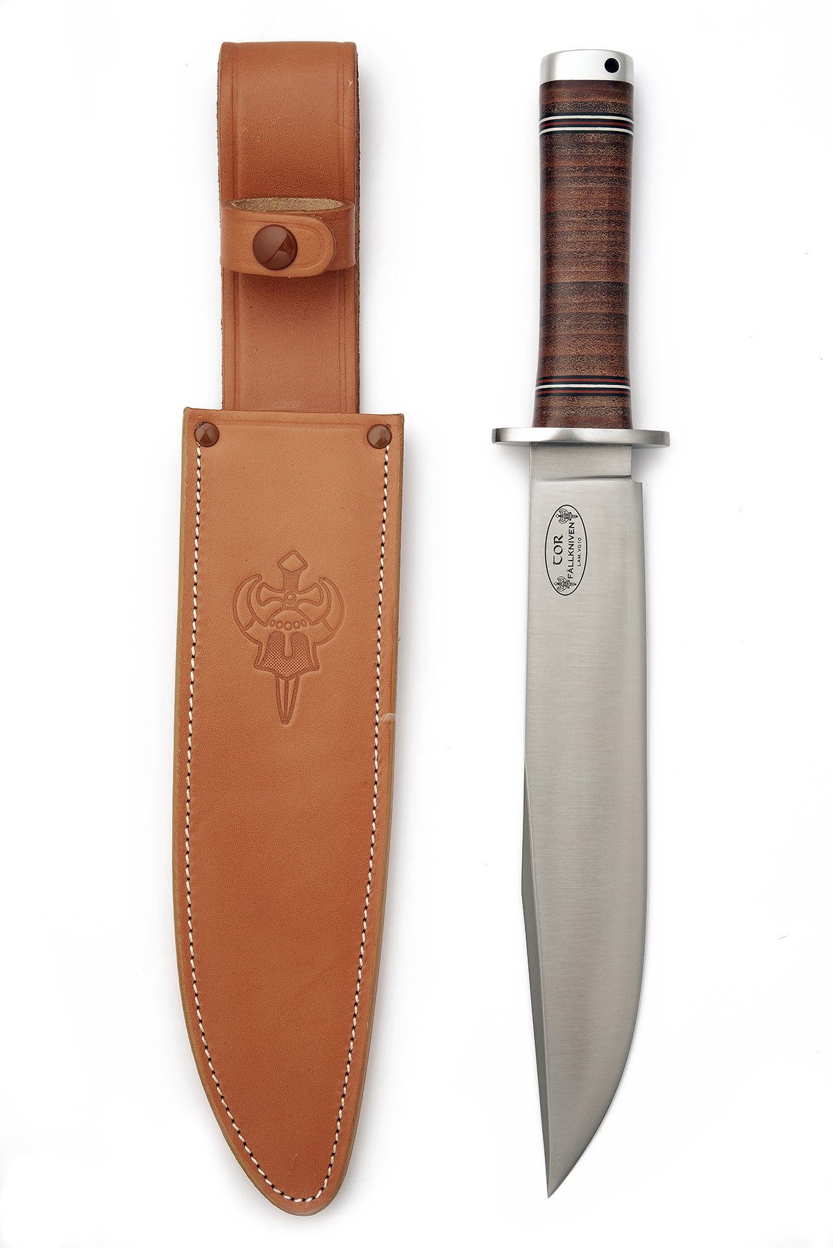 A BOXED FALLKNIVEN NL1 'TOR' SHEATH-KNIFE, recent, with clip-point 10in. blade, false edged for