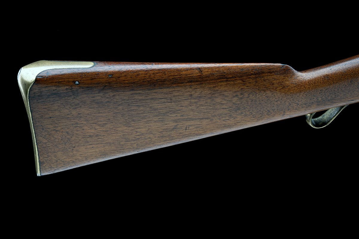 A GOOD .65 BRUNSWICK TYPE PERCUSSION RIFLE CIRCA 1845, serial no. 8, with 30in. barrel rifled for - Image 7 of 9