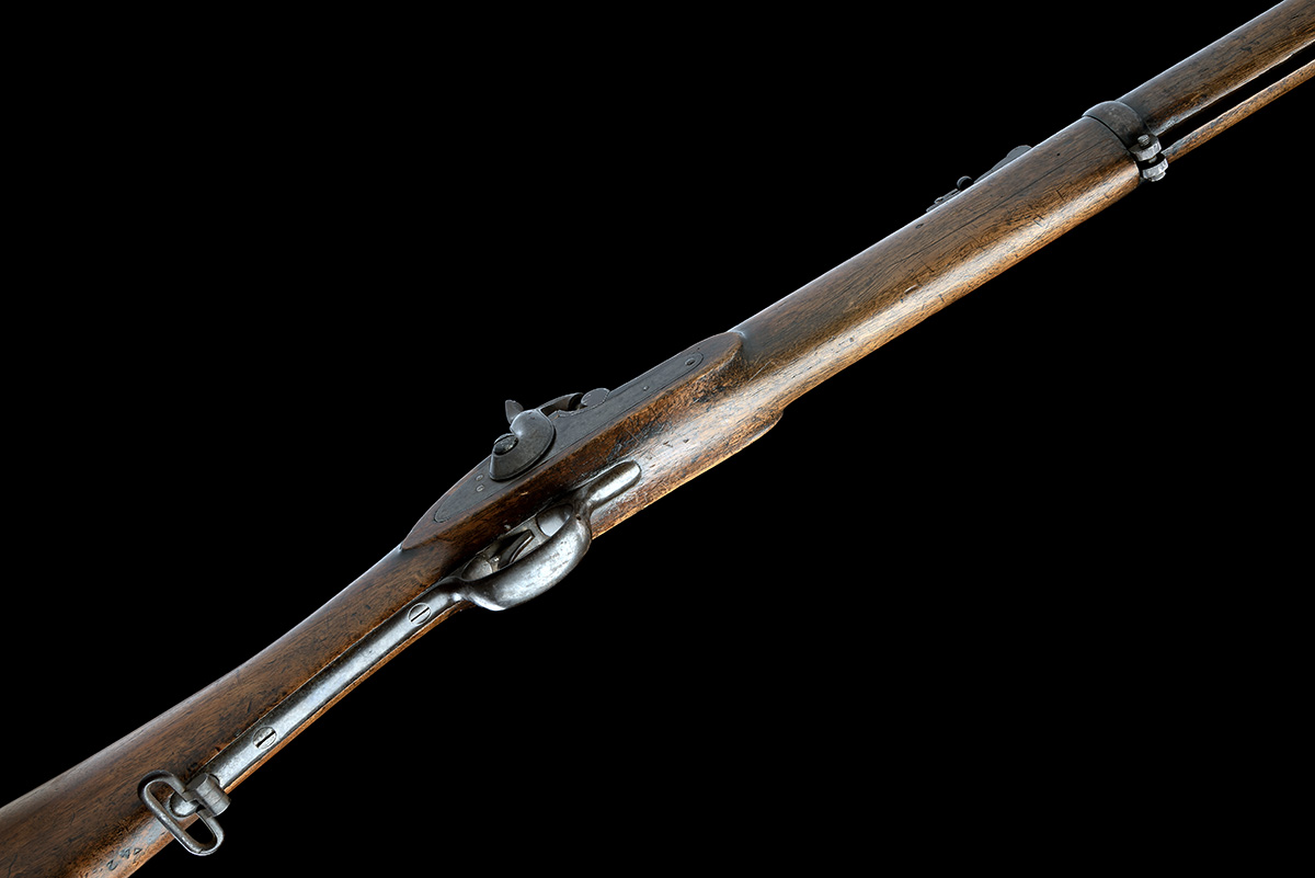 A .577 PATTERN 1856 TWO BAND VOLUNTEER PERCUSSION RIFLE BY THOMAS FLETCHER OF GLOUCESTER, CIRCA - Image 3 of 8