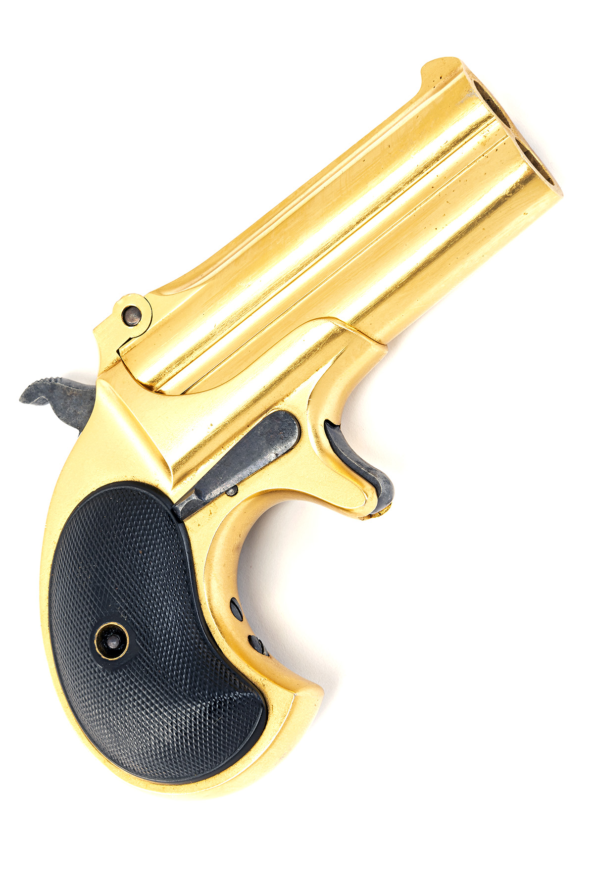 A .41 (RIMFIRE) GOLD-PLATED REMINGTON OVER AND UNDER TYPE II MODEL NO. 3 DERRINGER, CIRCA 1890, no