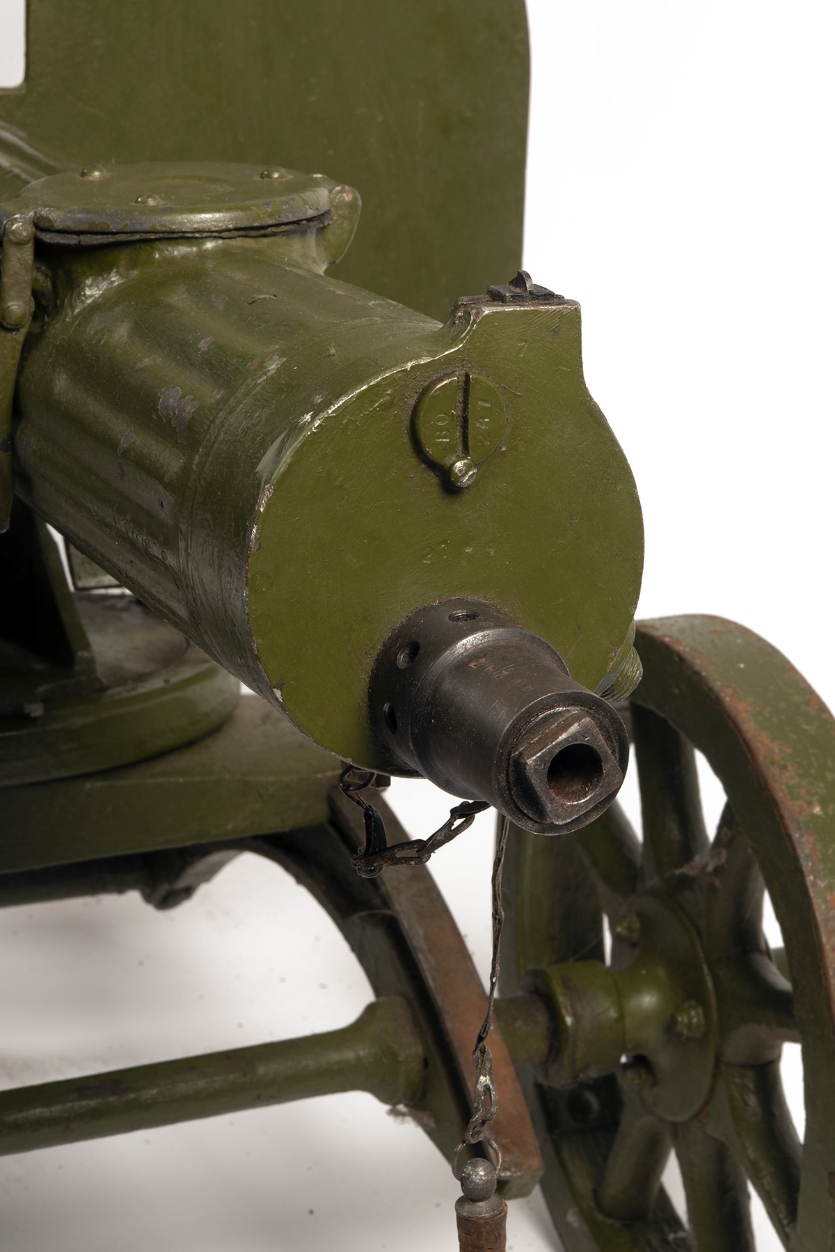 A DEACTIVATED 7.62 WORLD WAR TWO RUSSIAN MAXIM MEDIUM MACHINEGUN AND WHEELED MOUNT, serial no. BO- - Image 2 of 9
