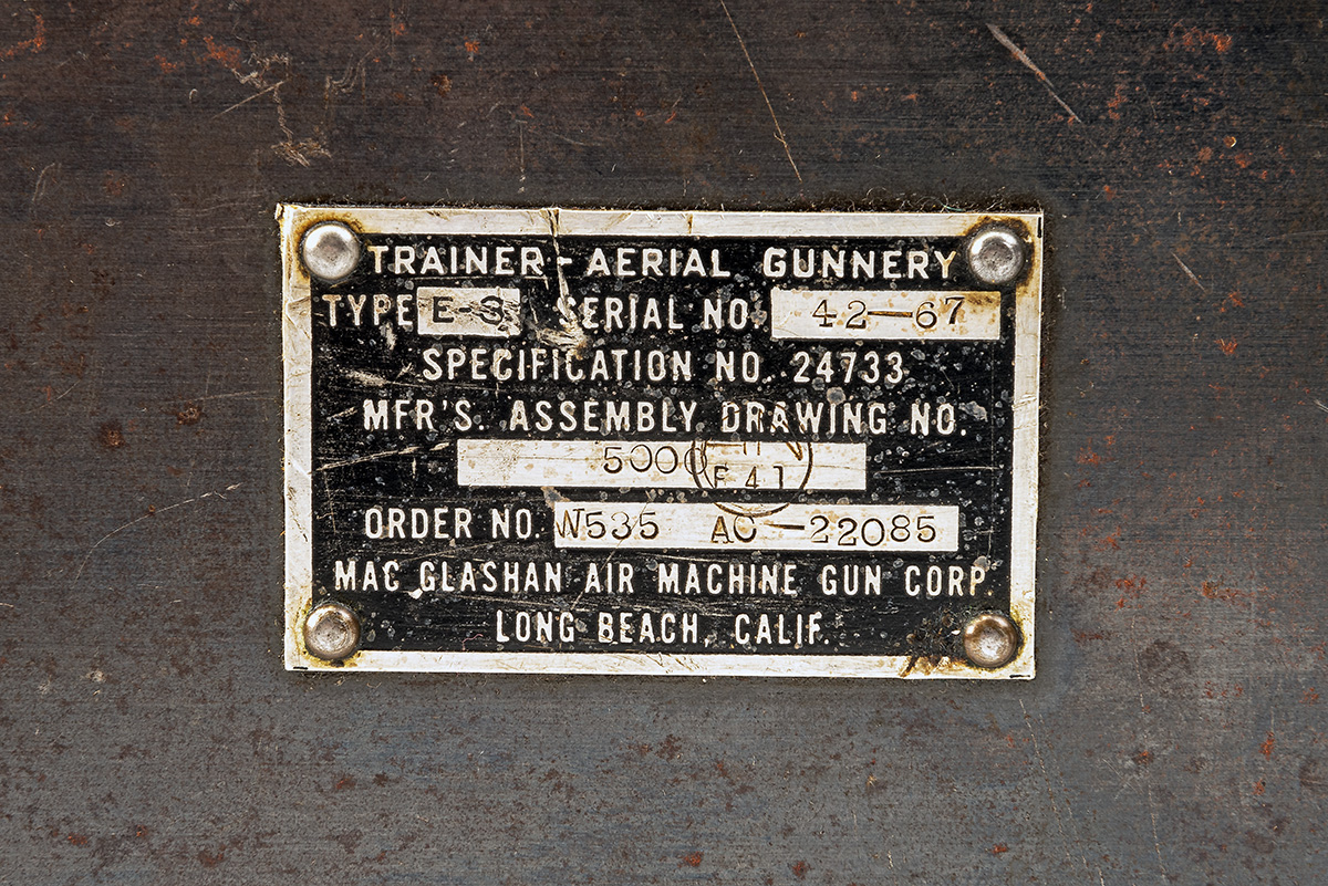 AN ULTRA-RARE .174(BB) CO2 AERIAL GUNNERY MAC GLASHAN MACHINE-GUN TRAINER, MODEL 'E-3', serial no. - Image 4 of 6