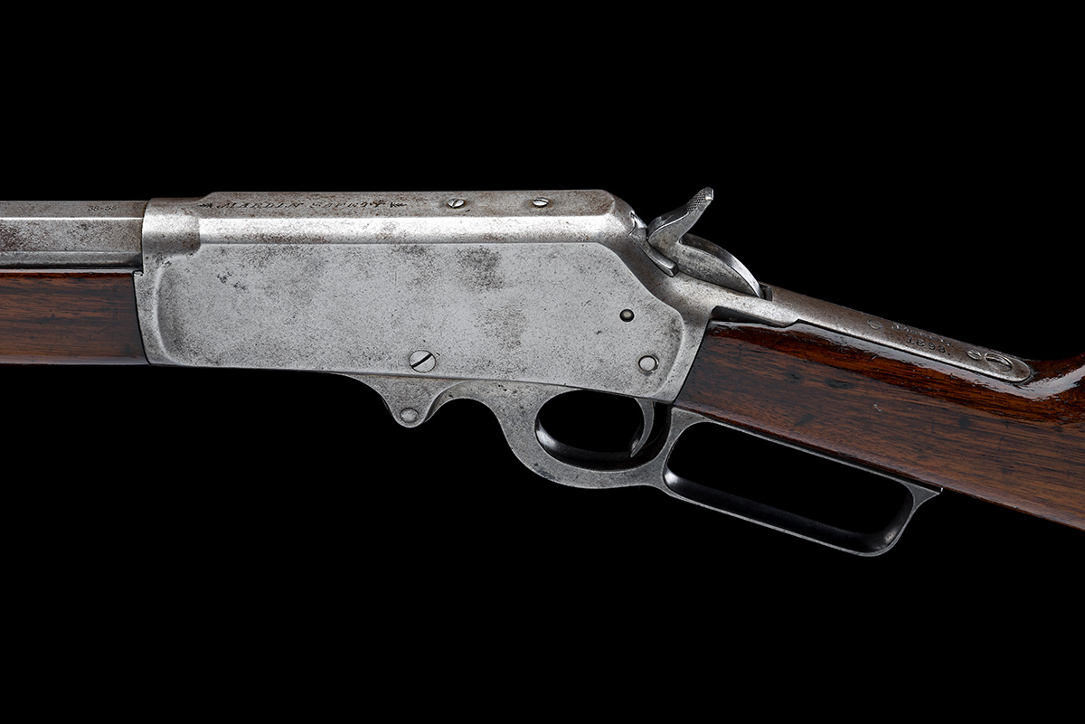 A .38-55 (WIN) MARLIN MODEL 1893 LEVER-ACTION SPORTING RIFLE, serial no. 348714, circa 1900, with - Image 4 of 8