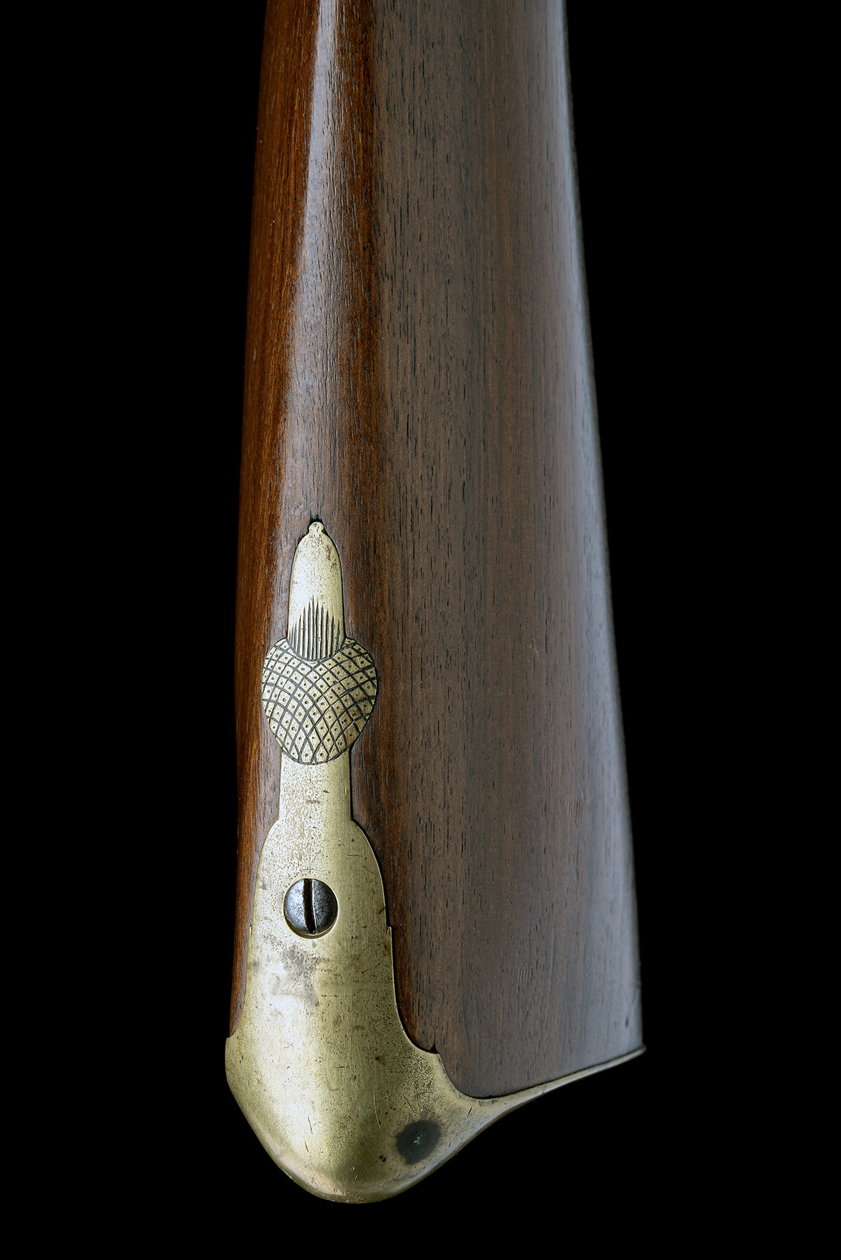 A 14-BORE FULL-STOCKED FLINTLOCK SPORTING GUN, SIGNATURE ERASED, CIRCA 1760, no visible serial - Image 9 of 9