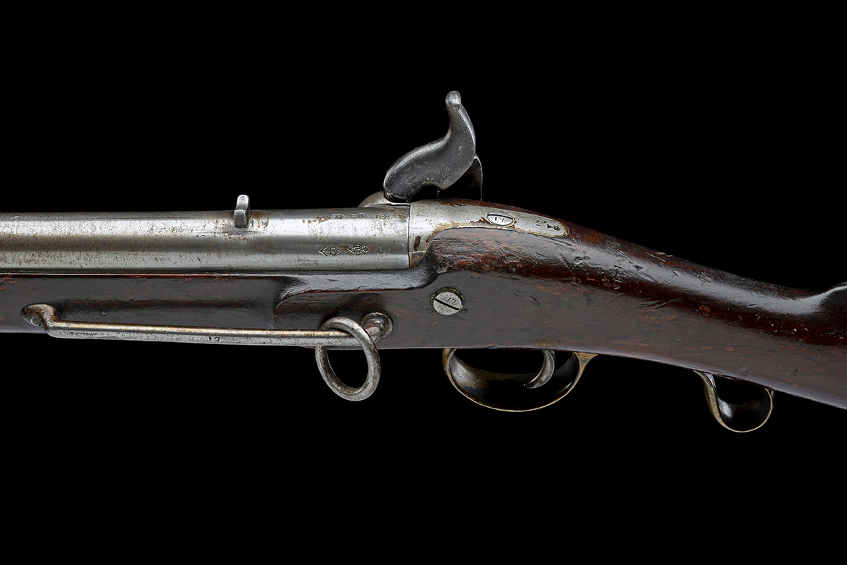 AN EXCEPTIONALLY RARE AND GOOD .73 FIRST PATTERN PERCUSSION VICTORIA CARBINE, CIRCA 1838, serial no. - Image 4 of 10