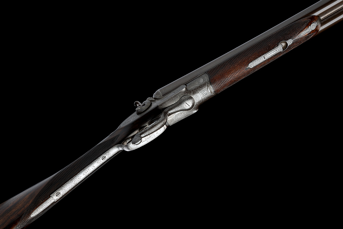 JAMES SQUIRES A 12-BORE ROTARY-UNDERLEVER HAMMERGUN, serial no. 2469, circa 1874, 30in. nitro - Image 3 of 8