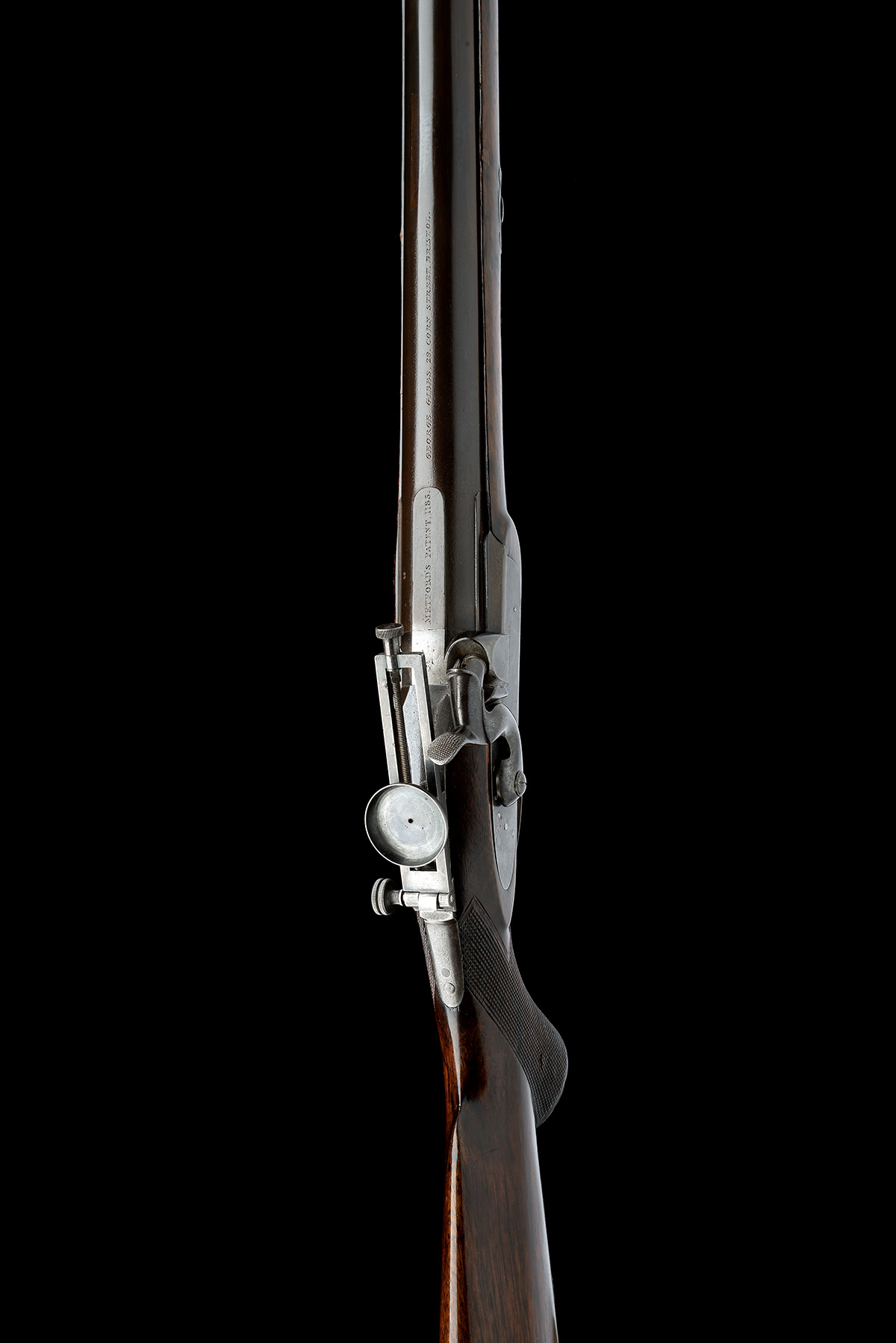 A .457 PERCUSSION METFORD-RIFLED MATCH RIFLE BY GEORGE GIBBS, BRISTOL, serial no. 1185, circa - Image 4 of 9