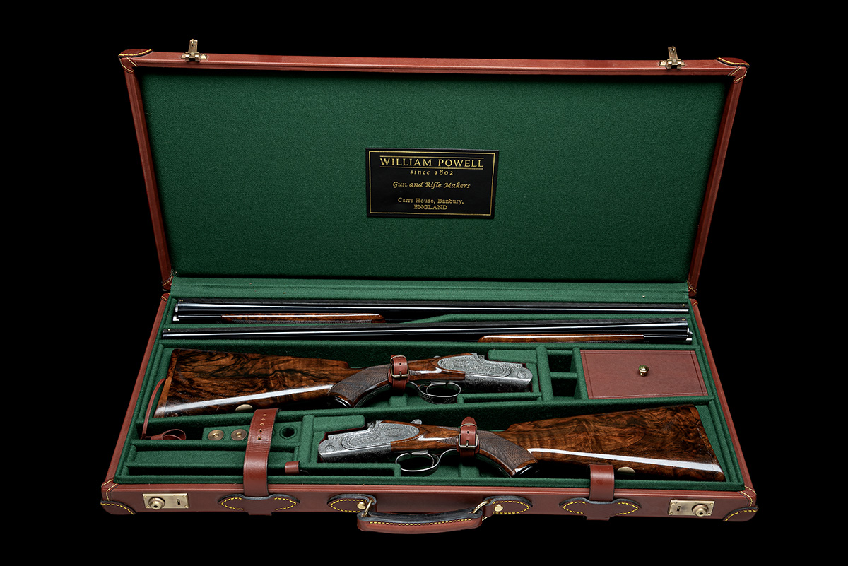 WILLIAM POWELL A PAIR OF SABATTI-ENGRAVED 16-BORE 'THE PEGASUS' SINGLE-TRIGGER SIDEPLATED OVER AND - Image 10 of 11