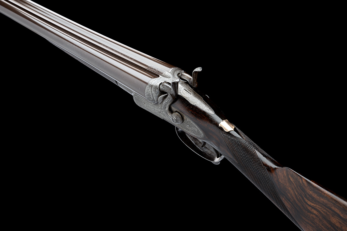 JAMES SQUIRES A 12-BORE ROTARY-UNDERLEVER HAMMERGUN, serial no. 2469, circa 1874, 30in. nitro - Image 5 of 8