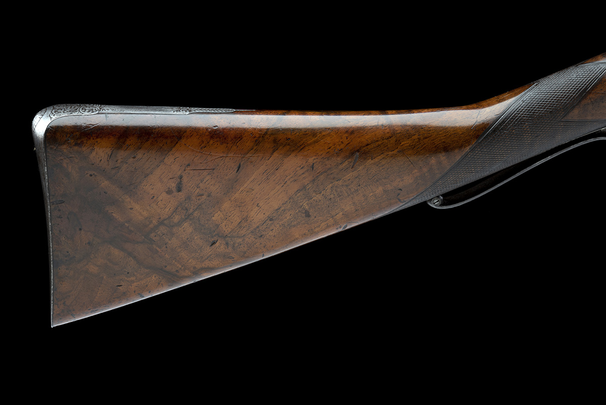 AN HISTORIC CASED 14-BORE PERCUSSION SPORTING GUN WITH CROSSOVER STOCK MADE FOR CHARLES ELEY BY - Image 5 of 12