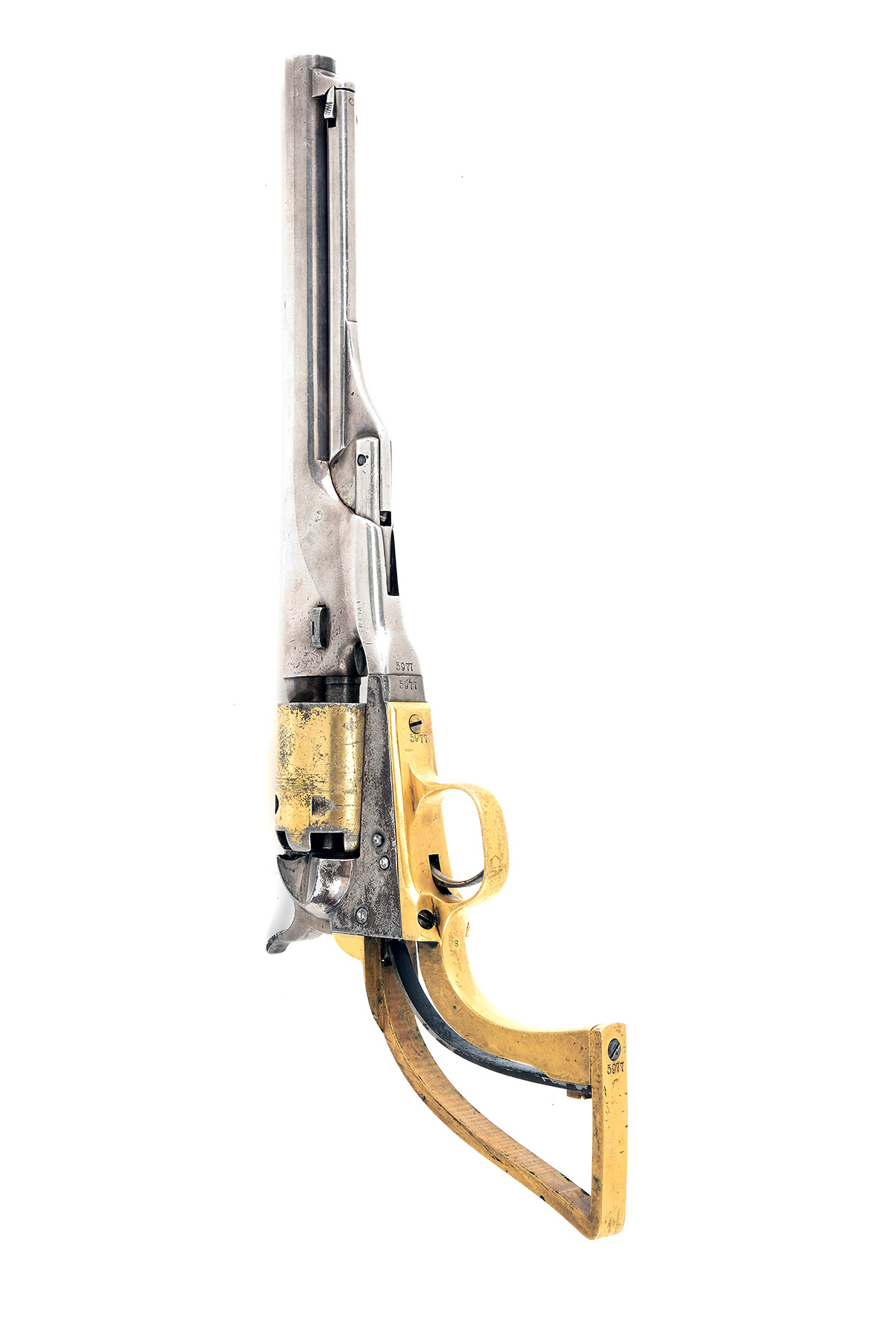 A DELUXE GOLD AND SILVER PLATED .36 COLT MODEL 1861 NAVY SINGLE ACTION PERCUSSION REVOLVER, CIRCA - Image 4 of 4