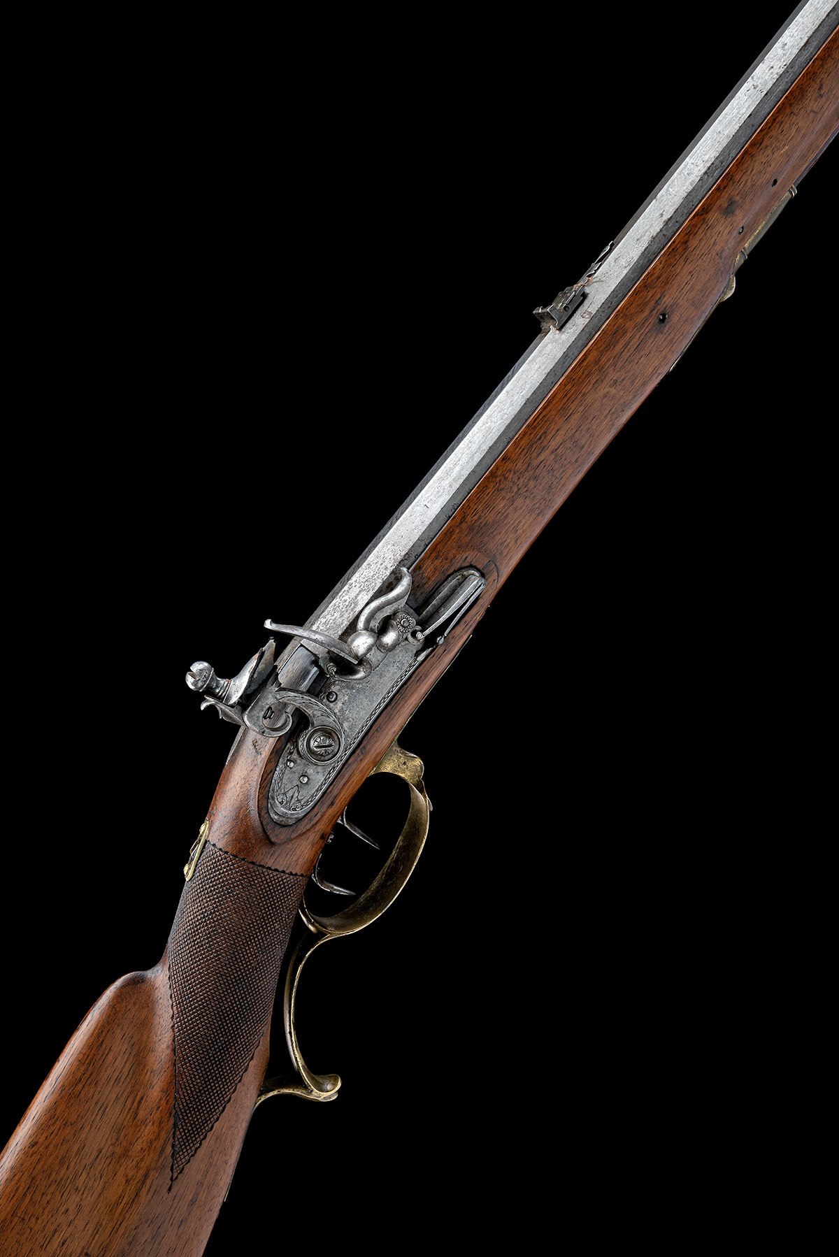 A 25-BORE FLINTLOCK SPORTING RIFLE SIGNED JACOB HEYM, SUHL, CIRCA 1755, no visible serial number,