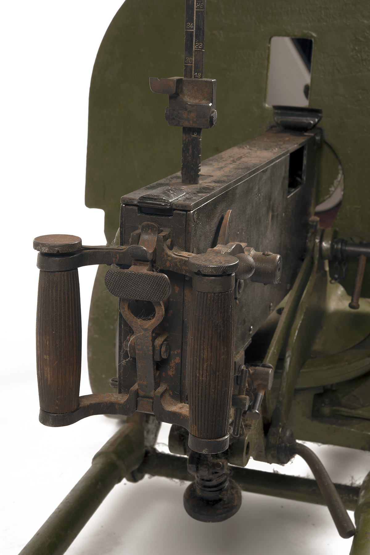 A DEACTIVATED 7.62 WORLD WAR TWO RUSSIAN MAXIM MEDIUM MACHINEGUN AND WHEELED MOUNT, serial no. BO- - Image 3 of 9