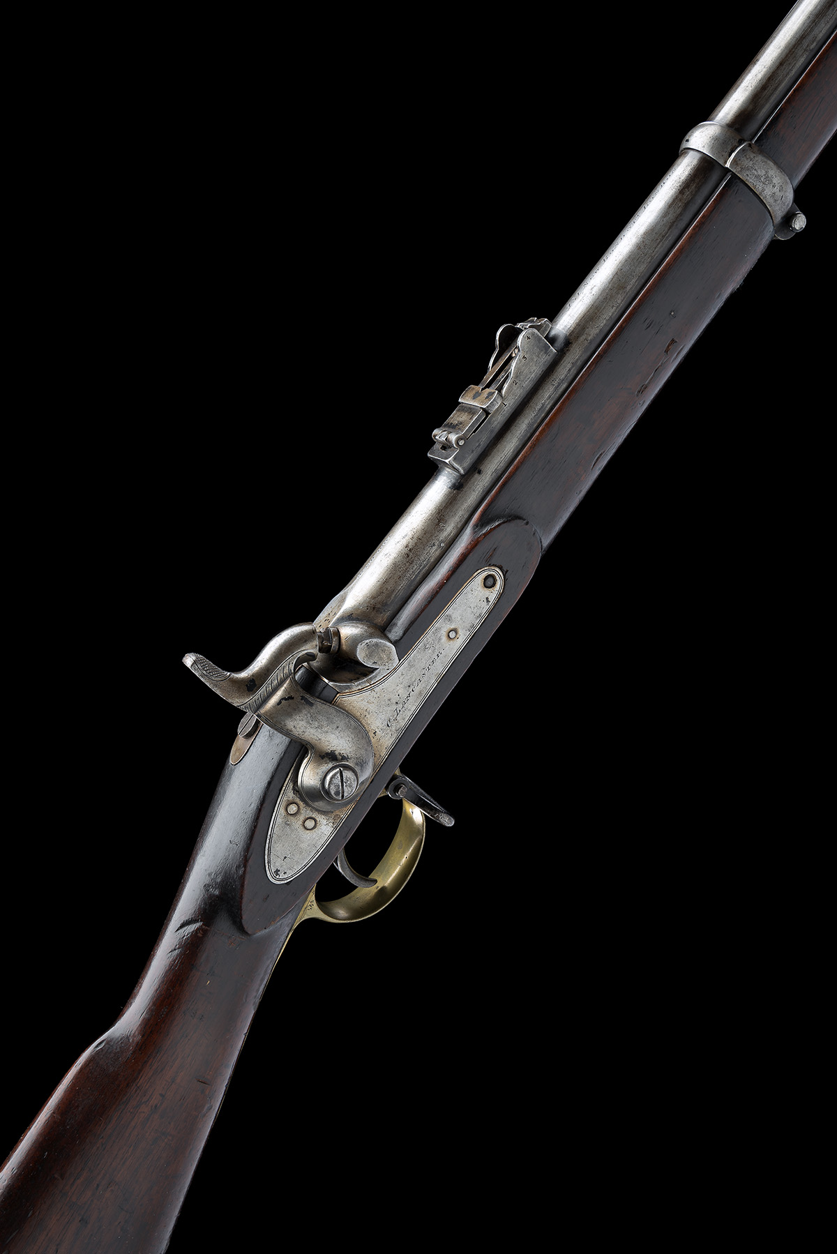 A EXCEPTIONALLY RARE .577 LANCASTER OVAL BORE 3-BAND GOVERNMENT TRIALS RIFLE , EX-ENFIELD PATTERN