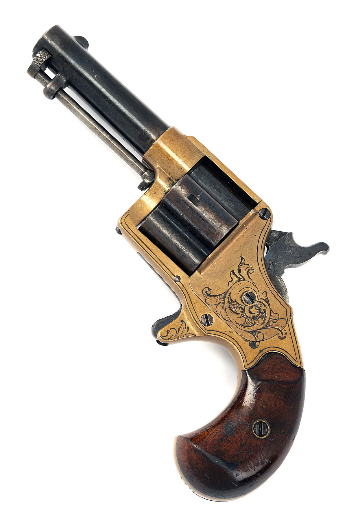 A .41 (RIMFIRE) FACTORY ENGRAVED COLT HOUSE OR CLOVERLEAF FOUR SHOT REVOLVER, CIRCA 1872, serial no. - Image 2 of 3