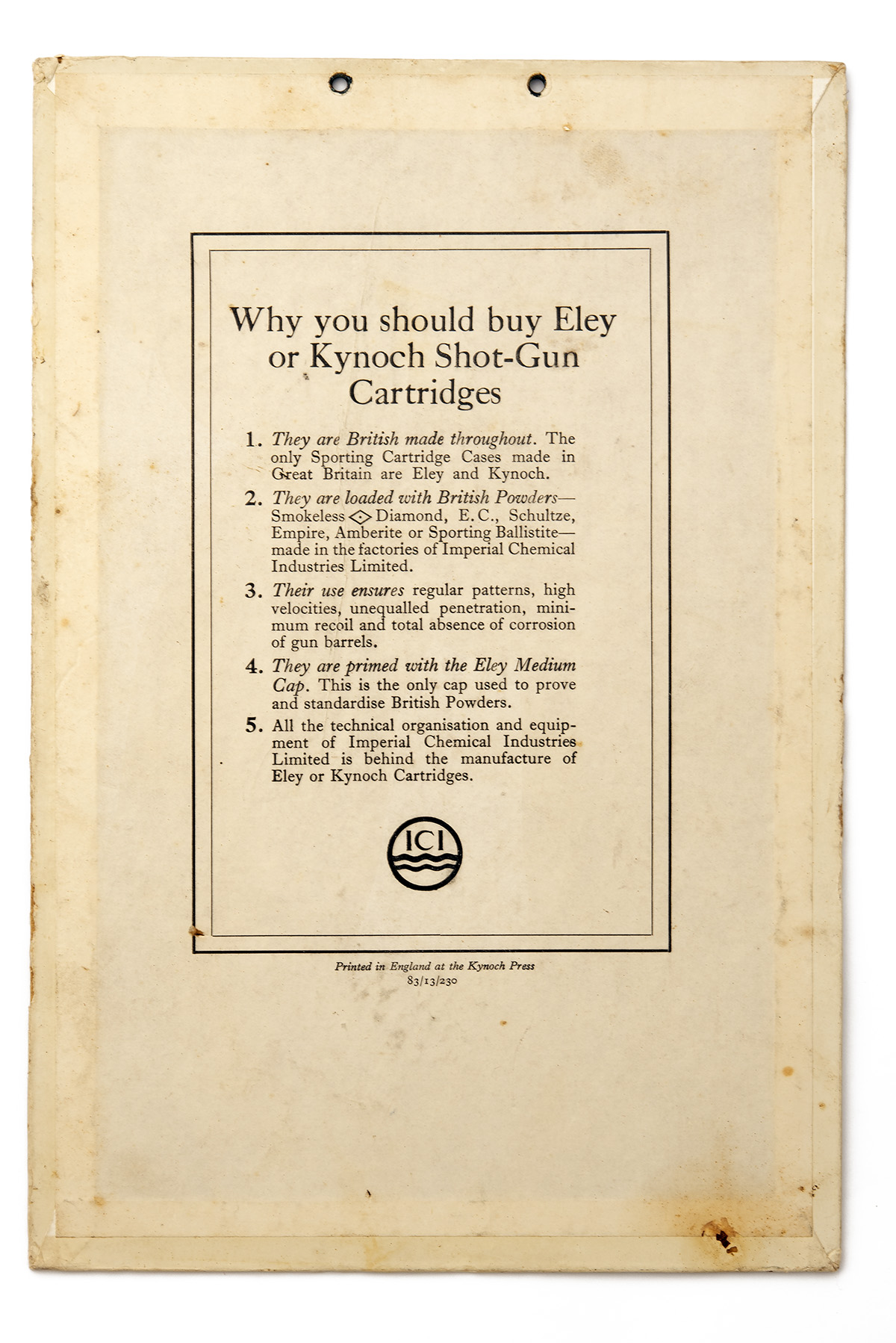 A COLLECTION OF THREE MATCHING VINTAGE POINT OF SALE CARDS ADVERTISING CARTRIDGES FROM THE ELEY & - Image 5 of 5
