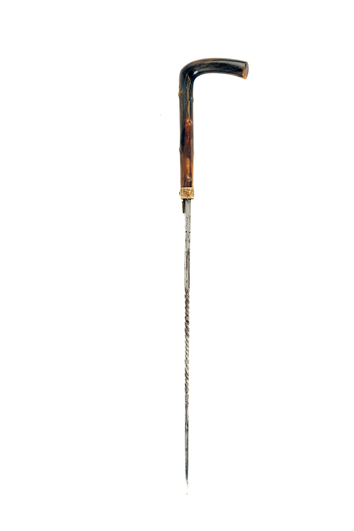 A GOOD LATE GEORGIAN DAGGER-STICK, circa 1810, 33 1/4in. overall with slender cane shaft - Image 2 of 4