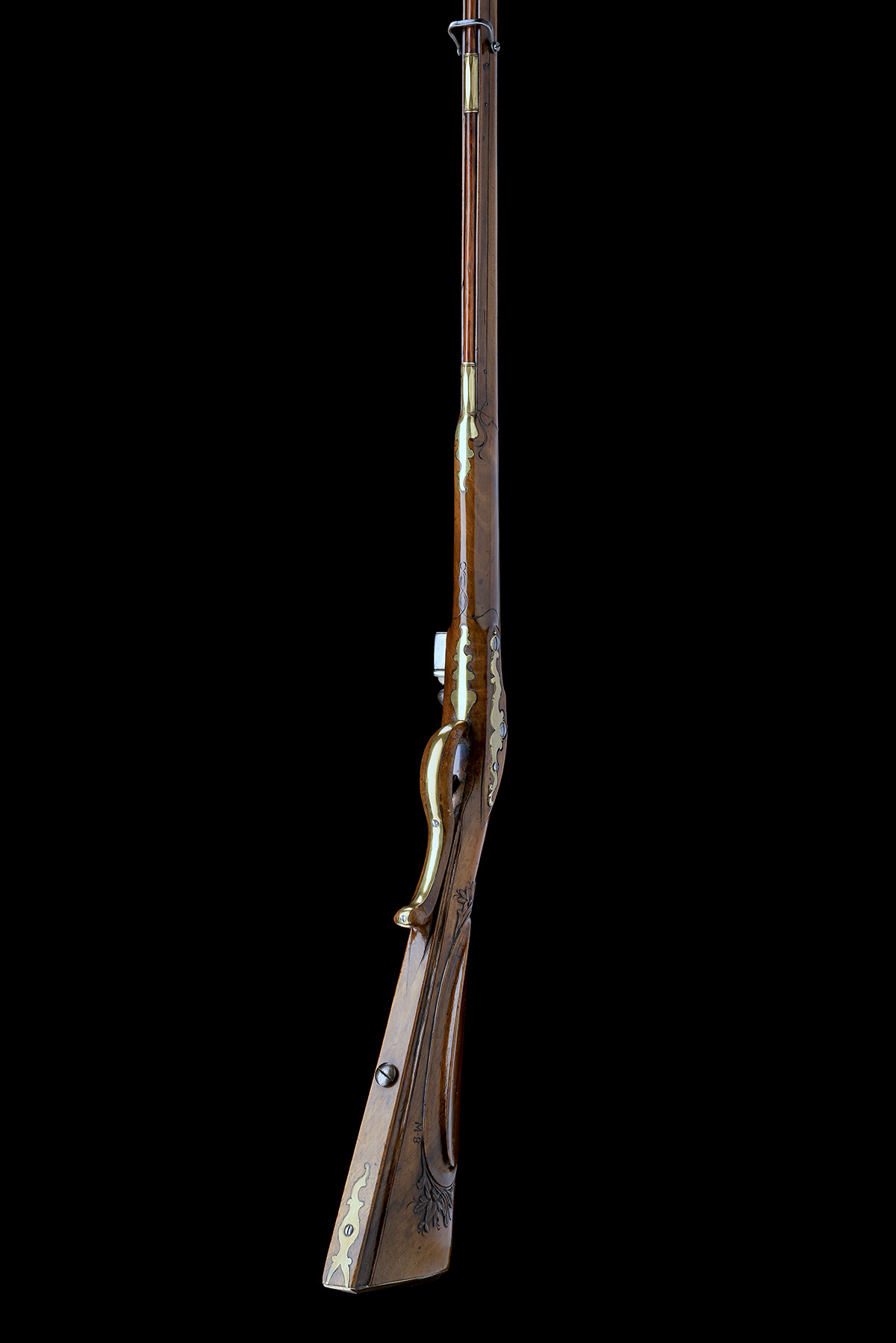 AN EARLY 40-BORE FLINTLOCK SPORTING MUSKET SIGNED FERDINAND MORANEK, KRUMAU, CIRCA 1740, no - Image 8 of 8