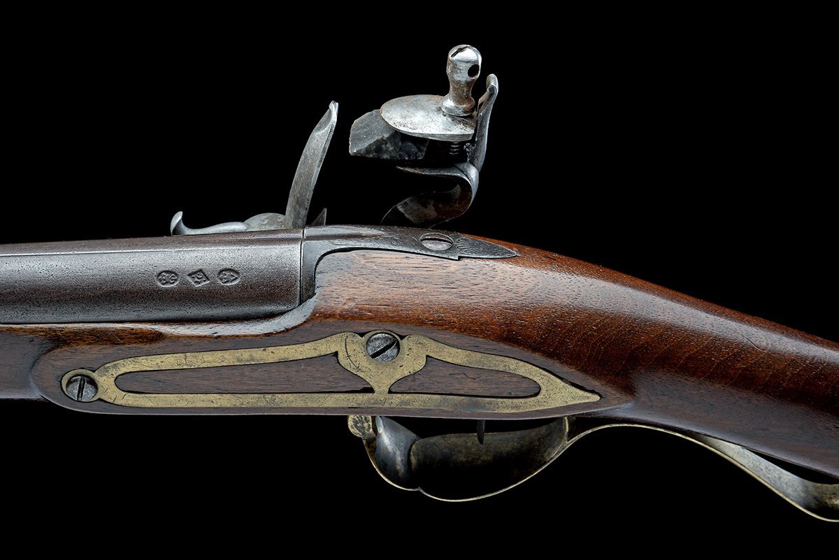 A 14-BORE FULL-STOCKED FLINTLOCK SPORTING GUN, SIGNATURE ERASED, CIRCA 1760, no visible serial - Image 7 of 9