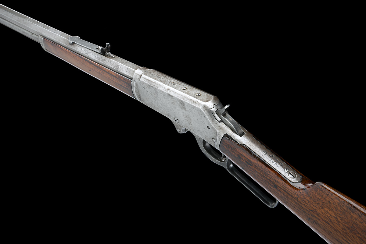 A .38-55 (WIN) MARLIN MODEL 1893 LEVER-ACTION SPORTING RIFLE, serial no. 348714, circa 1900, with - Image 5 of 8